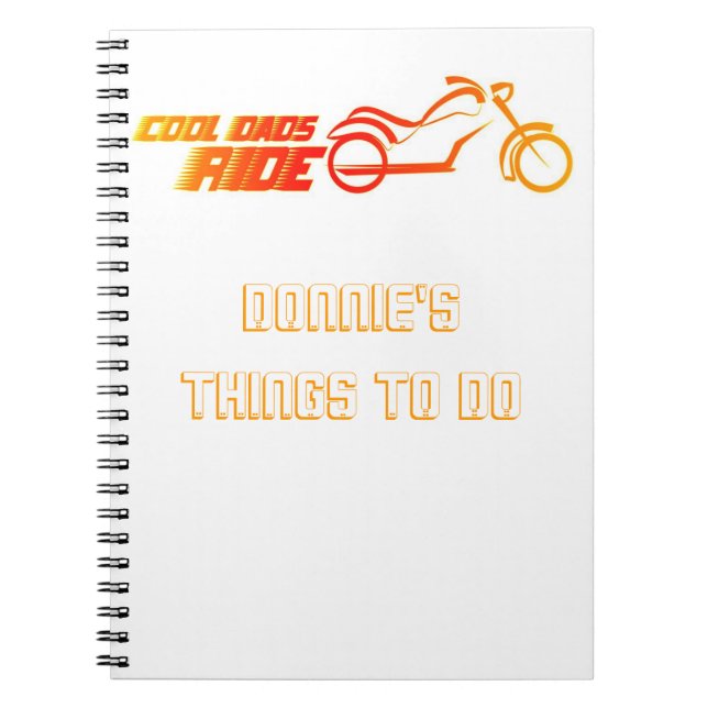 Motorradfahrer Notizblock. Notizblock (Vorderseite)