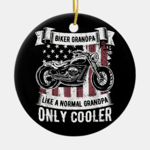 Motorradfahrer Opa Motorrad Motorradliebhaber R Keramik Ornament