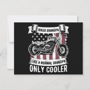 Motorradfahrer Opa Motorrad Motorradliebhaber R Postkarte