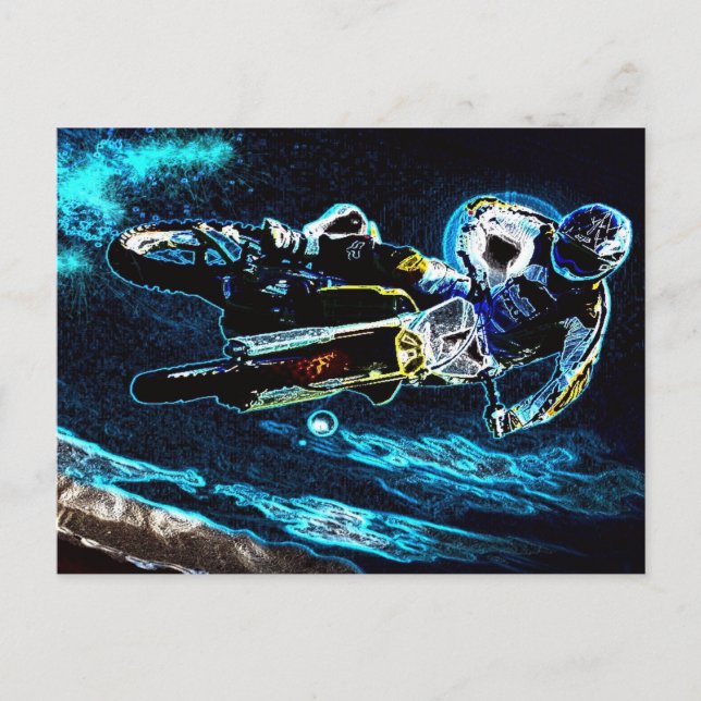 Motorradfahrer Postkarte (Vorderseite)