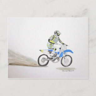 Motorradfahrer Postkarte