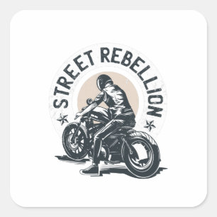 Motorradfahrer Quadratischer Aufkleber