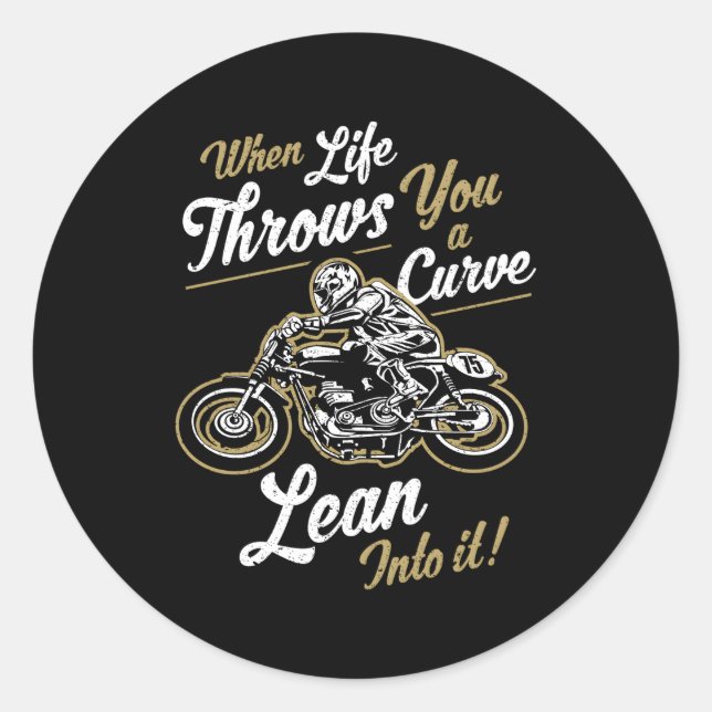 Motorradfahrer-Quotes Runder Aufkleber (Vorderseite)