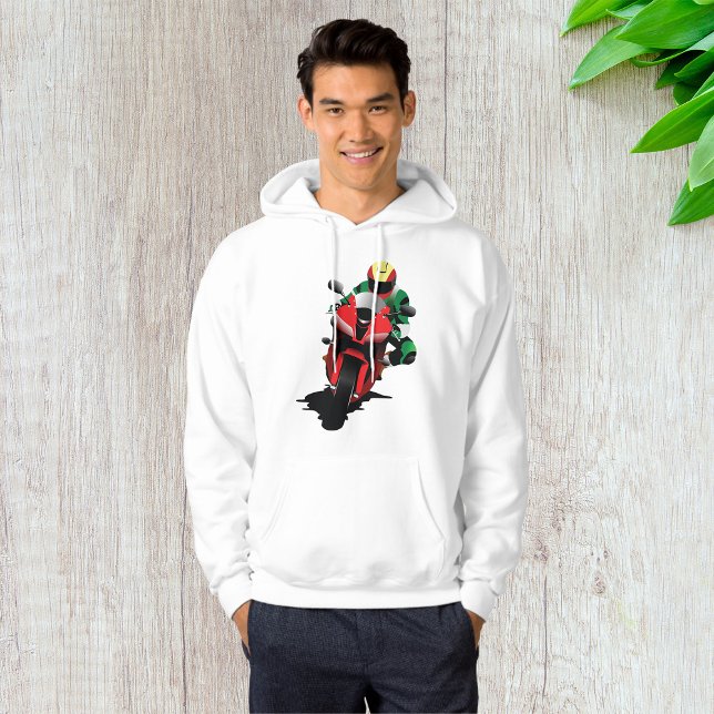 Motorradfahrer Reiten Red Sportbike Hoodie (Von Creator hochgeladen)
