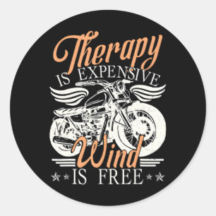 Motorradfahrer Runder Aufkleber