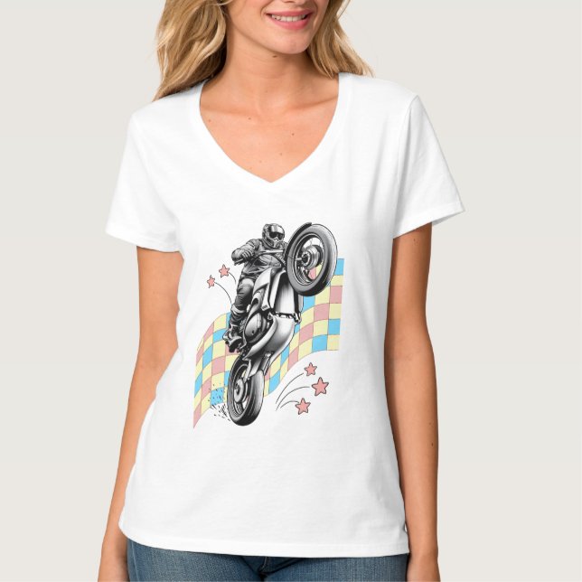 Motorradfahrer T-Shirt (Vorderseite)