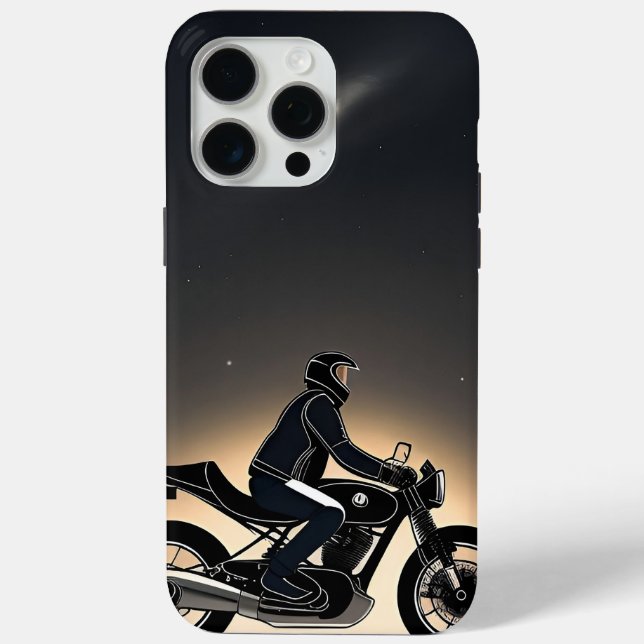 Motorradfahrer unter dem Moonlit Sky Case-Mate iPhone Hülle (Rückseite)