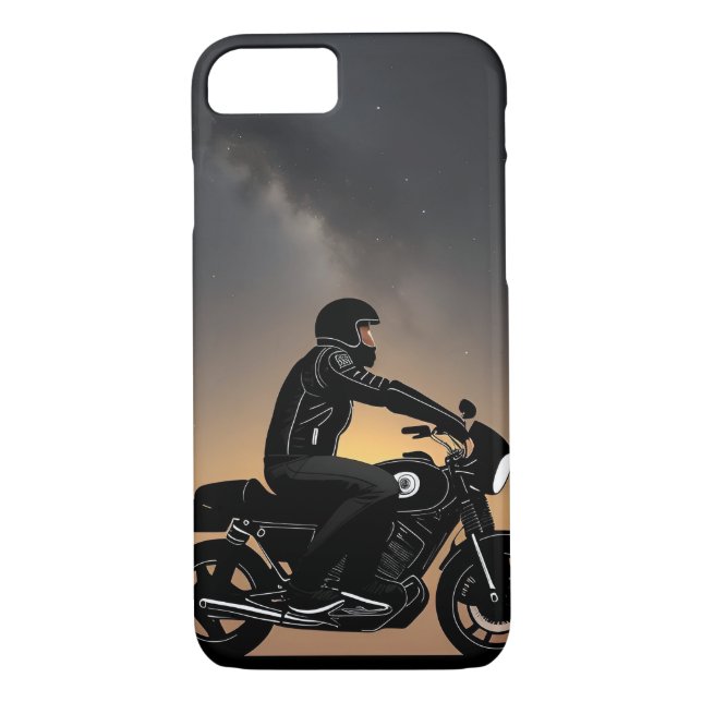 Motorradfahrer unter dem Moonlit Sky Case-Mate iPhone Hülle (Rückseite)