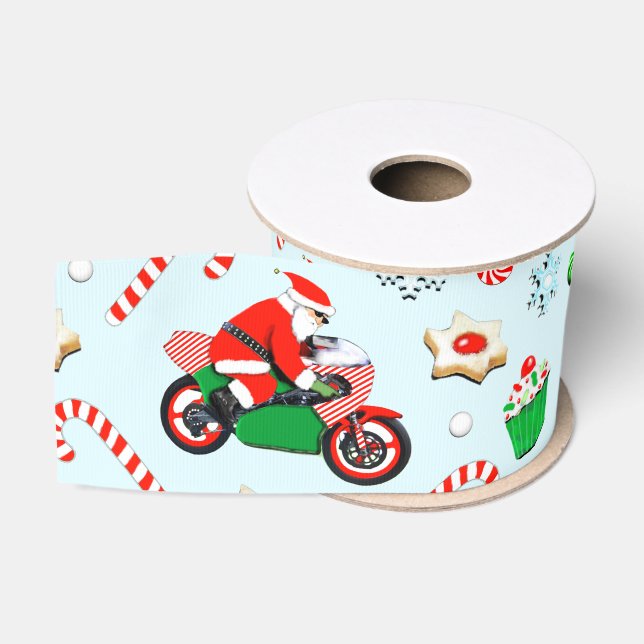 Motorradfahrer Weihnachtsfeiertag Ripsband (Spule)