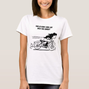 Motorradfahrerin Piazza della Riforma T-Shirt