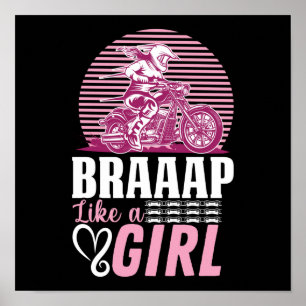 Motorradfahrerklammer wie eine Girl-Girl-Ehefrau Poster