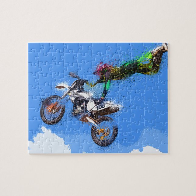 Motorradfahrermotocross-Jump (Horizontal)