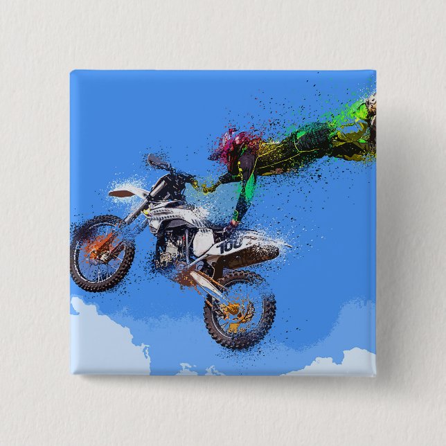 Motorradfahrermotocross-Jump Button (Vorderseite)