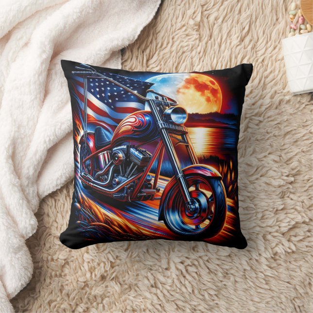 Motorradfahrten in Moonlit Kissen (Decke)