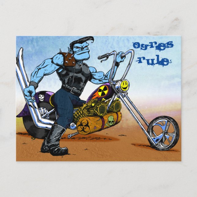 MOTORRADFAHRZEUGE REGELN DIE ABFÄLLE POSTKARTE (Vorderseite)
