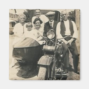 Motorradfamilie und -beiwagen magnet