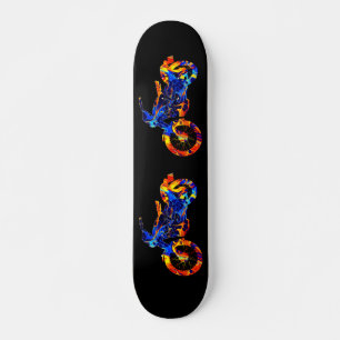MOTORRADFARBIGER MIX-NEONFALT SKATEBOARD