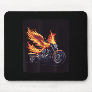 Motorradflüge in Flammen für das Brennen von Fahrr Mousepad