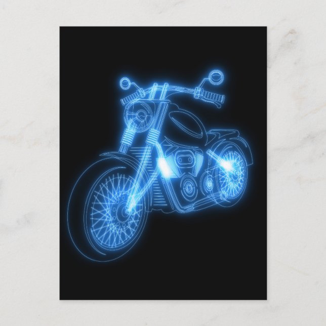 Motorradfuturistische Konstruktion für den Druck Postkarte (Vorderseite)