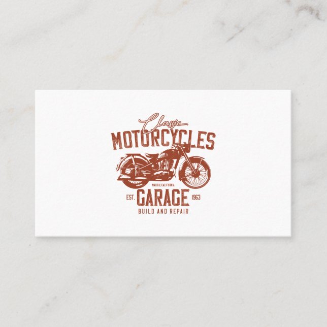 Motorradgarage Visitenkarte (Vorderseite)