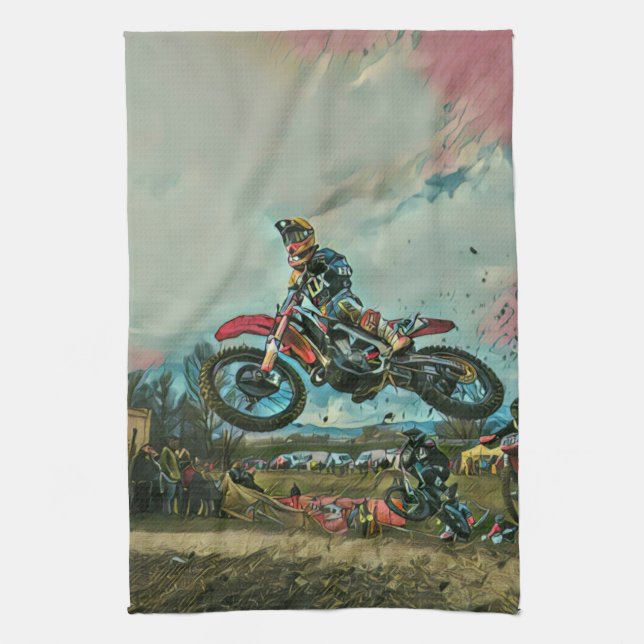Motorradgeschenke Geschirrtuch (Vertikal)
