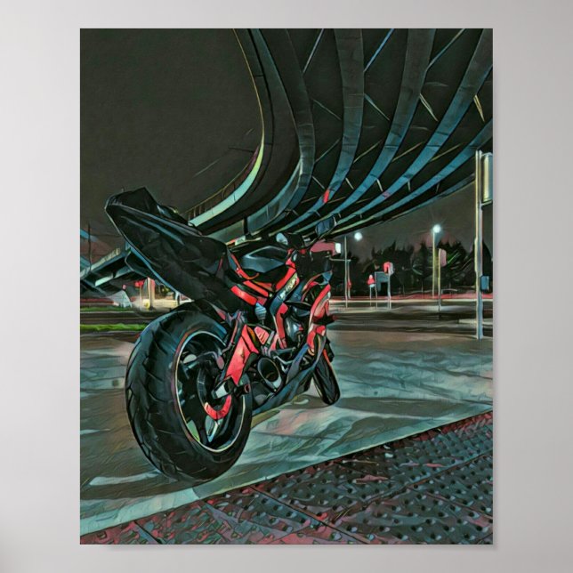 Motorradgeschenke Poster (Vorne)