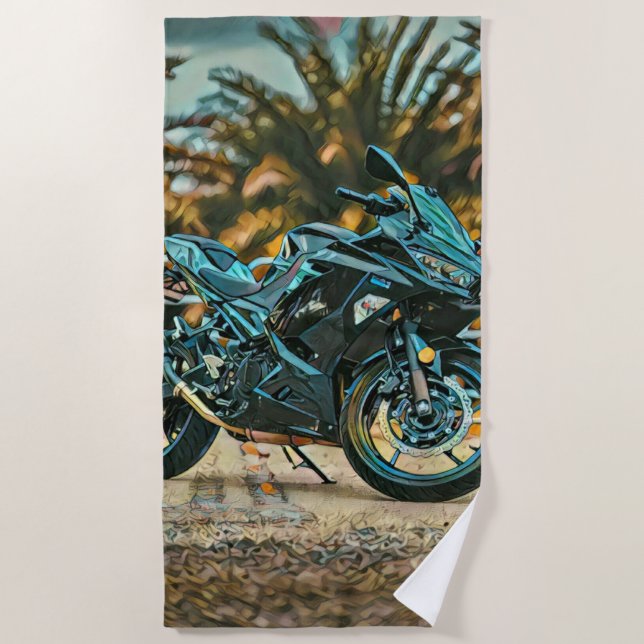 Motorradgeschenke Strandtuch (Vorderseite)