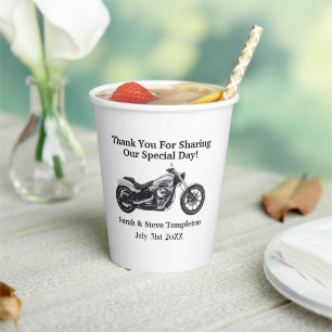 Motorradhochzeit Danke, dass Sie die Liebe der Dat Pappbecher