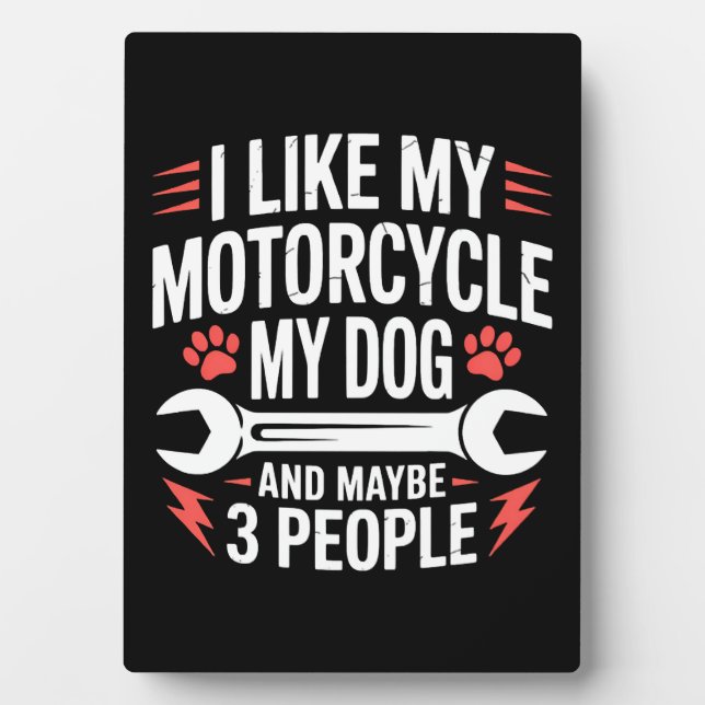 Motorradhundebesitzer Spaß Fotoplatte (Vorderseite)