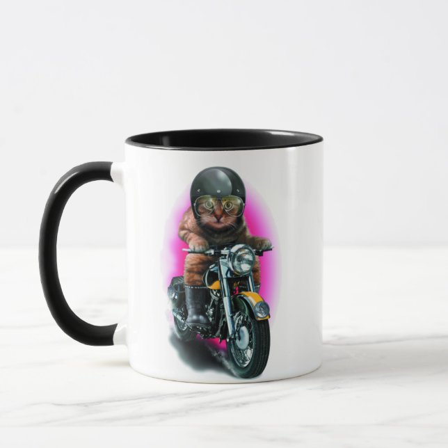 Motorradkatze Tasse (Links)