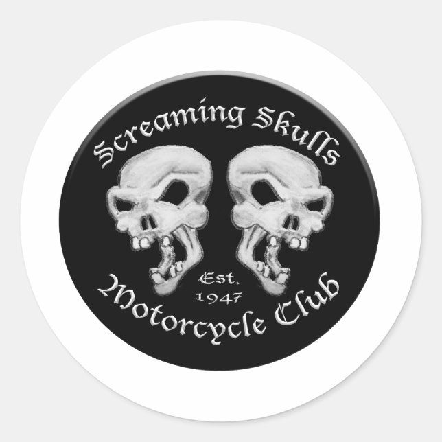 Motorradklub Runder Aufkleber (Vorderseite)