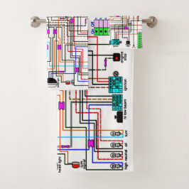 Motorradlenkdiagramm Badhandtuch Set