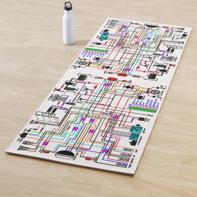 Motorradlenkdiagramm. Yogamatte (Beispiel)