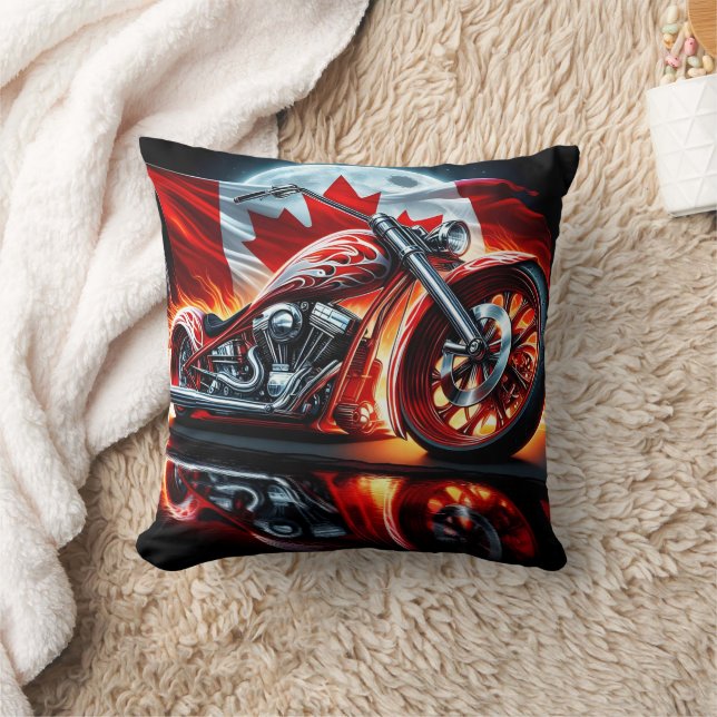 Motorradleuchten mit Flammen Kissen (Decke)