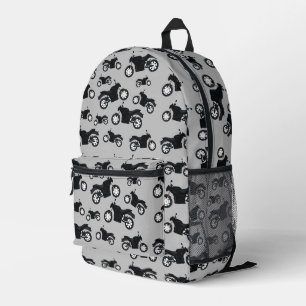 Motorradmuster zurück zur Schule Bedruckter Rucksack