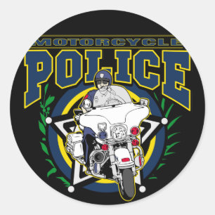 Motorradpolizei Runder Aufkleber