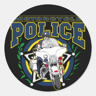 Motorradpolizei Runder Aufkleber