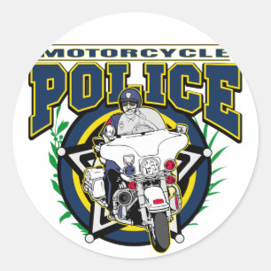 Motorradpolizei Runder Aufkleber