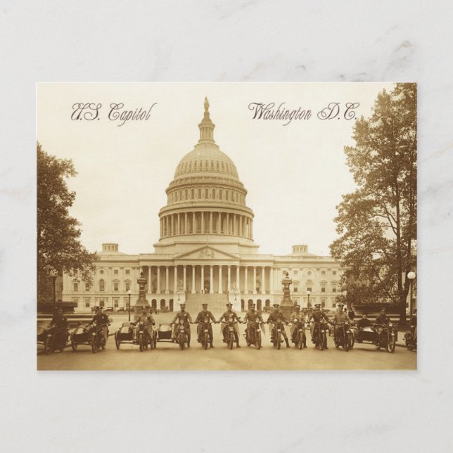 Motorradpolizisten an der US-Hauptstadt Postkarte (Vorderseite)