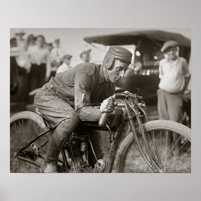 Motorradrennen, 1922. Vintages Foto Poster (Vorne)