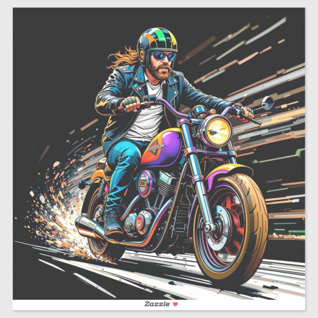 Motorradrennen Aufkleber (Blatt)