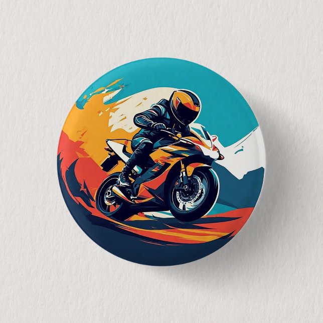 Motorradrennen Button (Vorderseite)