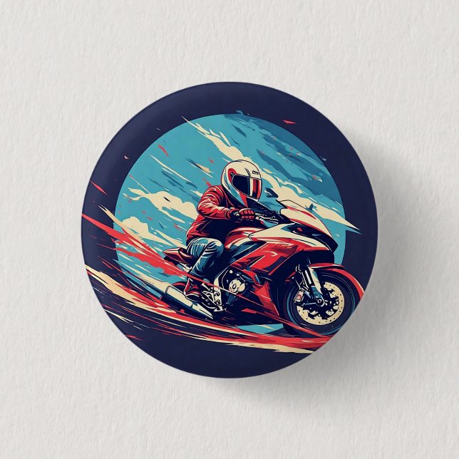 Motorradrennen Button (Vorderseite)