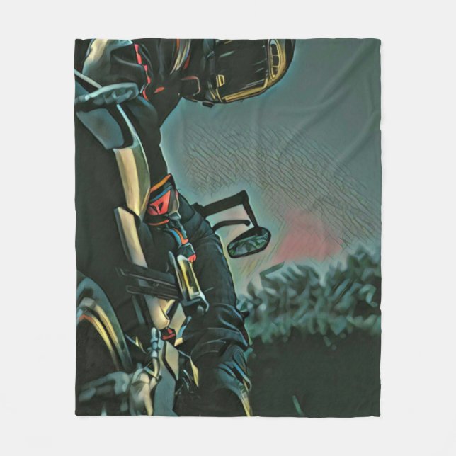 Motorradrennen Fleecedecke (Vorderseite)