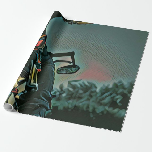 Motorradrennen Geschenkpapier (Ungerollt)