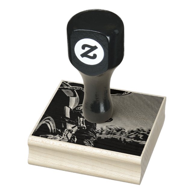 Motorradrennen Gummistempel (Stempel)