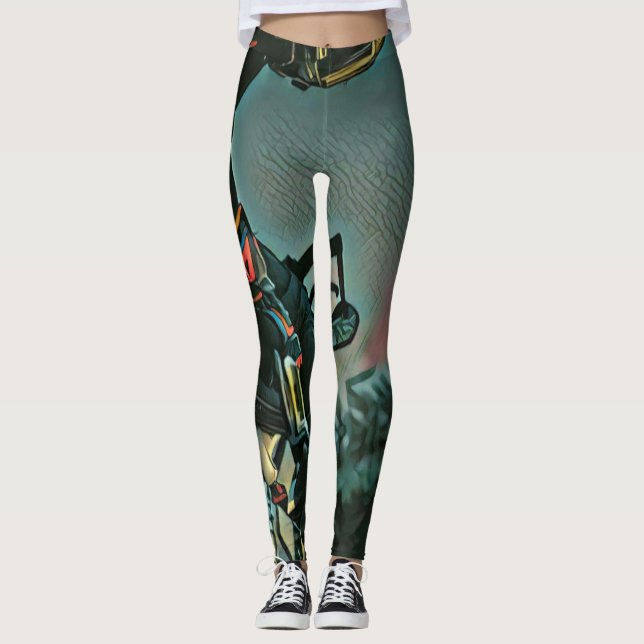 Motorradrennen Leggings (Vorderseite)