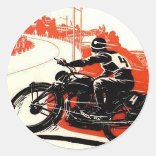 Motorradrennen Runder Aufkleber