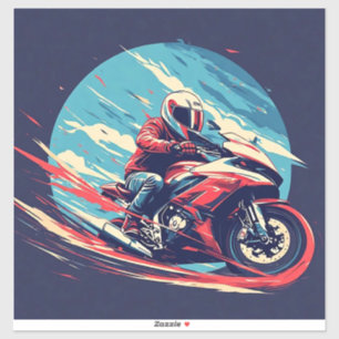 Motorradrennfahrer Aufkleber