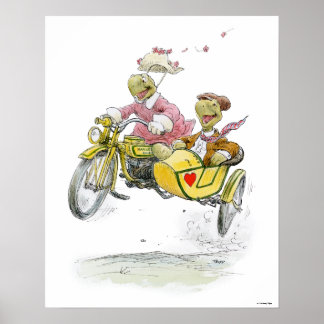Motorradschildkröten drucken poster
